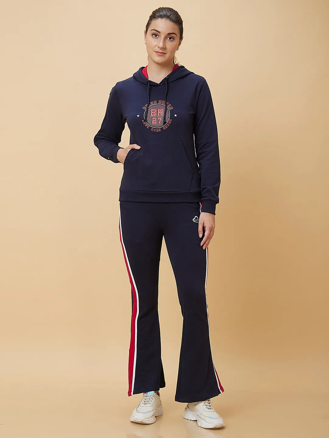 Blue Kick Flare Fit Cotton Women's Track Pants by Being Human Clothing