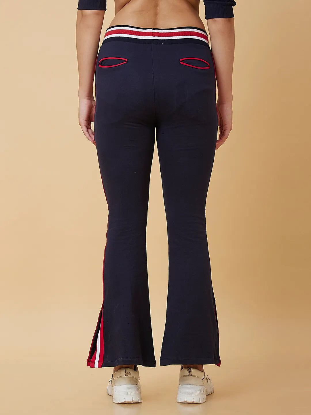 Blue Kick Flare Fit Cotton Women's Track Pants by Being Human Clothing