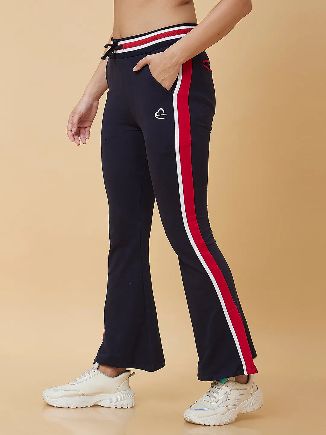 Blue Kick Flare Fit Cotton Women's Track Pants by Being Human Clothing