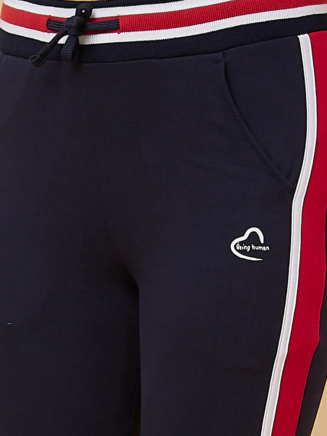 Blue Kick Flare Fit Cotton Women's Track Pants by Being Human Clothing