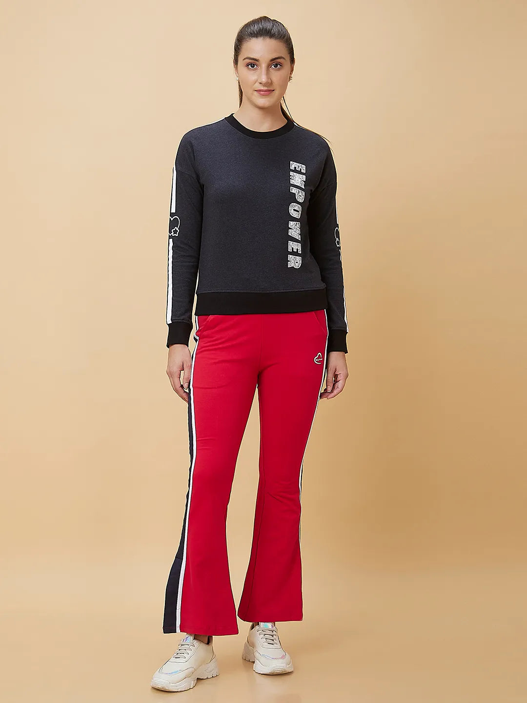 Being Human Clothing Women Kick Flare  Fit None Track Red