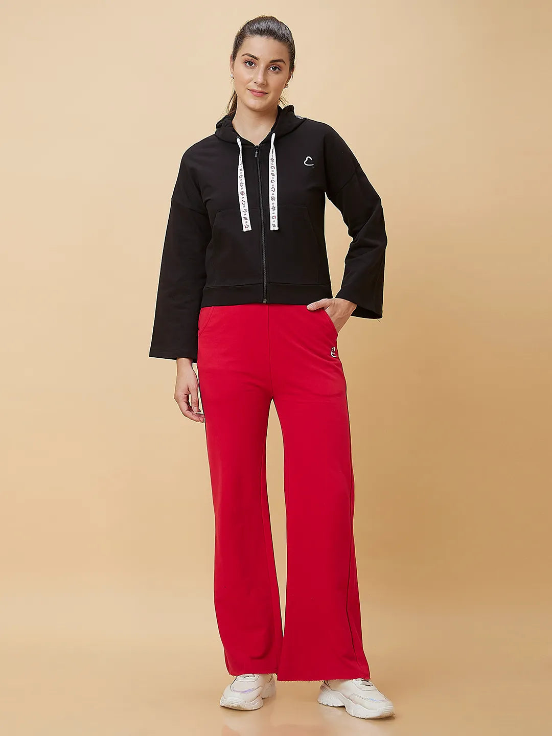 Being Human Clothing Women Wide Leg Fit None Track Red