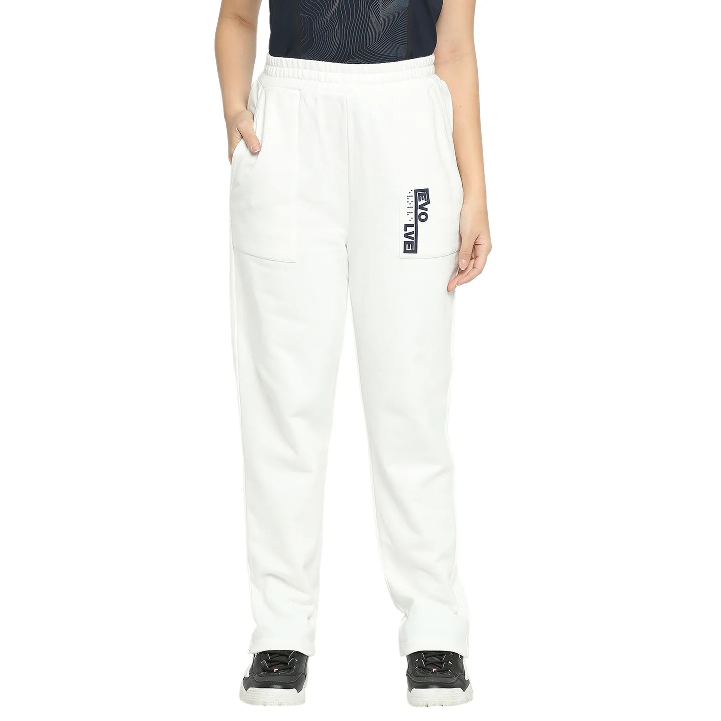 White Easy Fit Women's Track Pants By Being Human Clothing