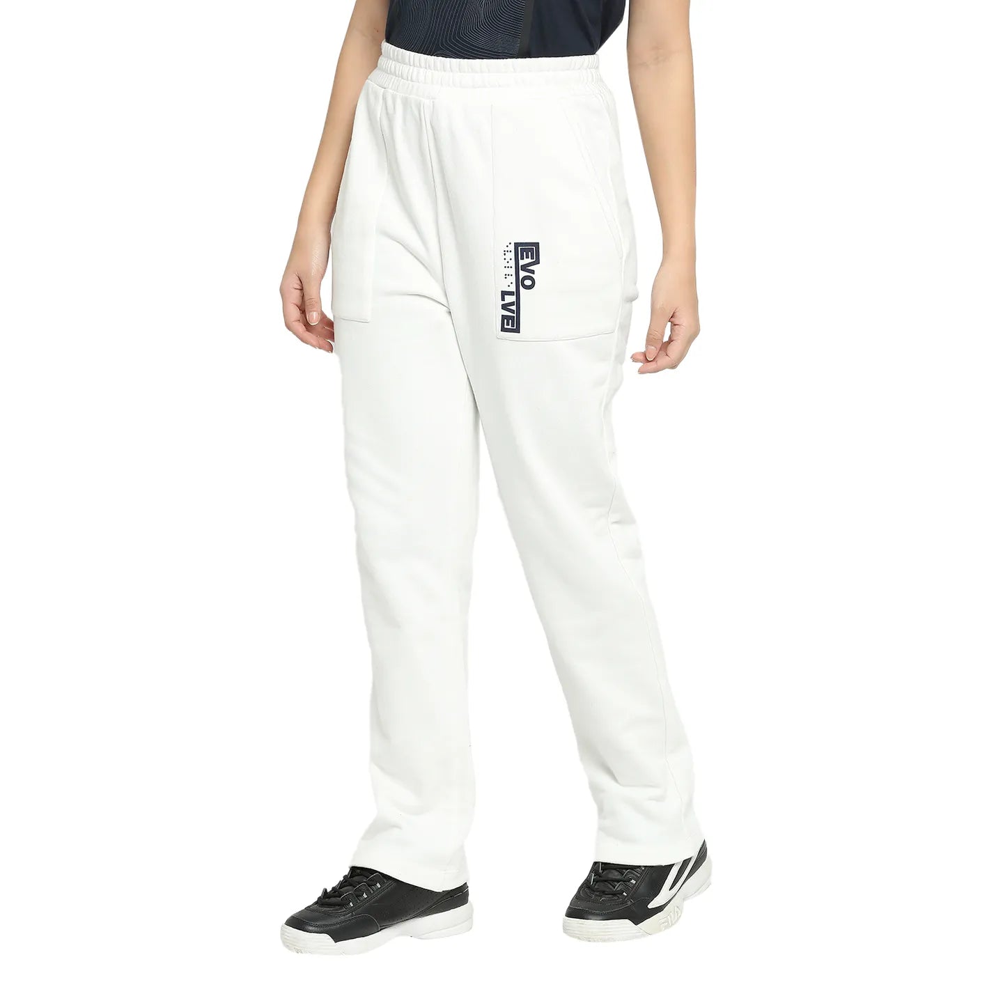 White Easy Fit Women's Track Pants By Being Human Clothing