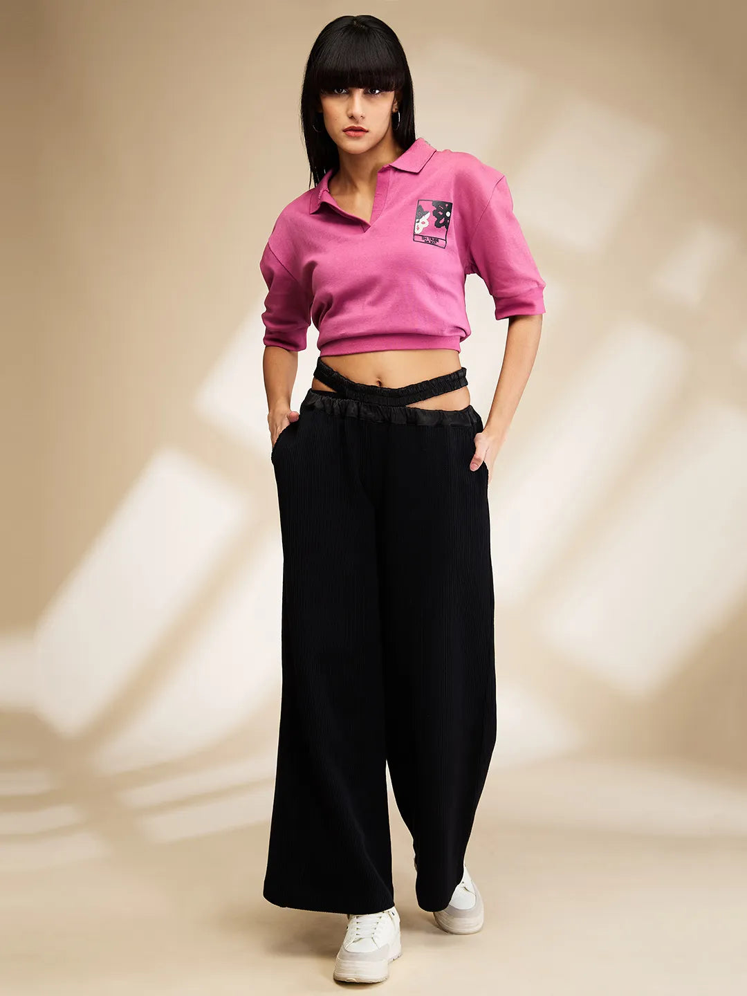 Being Human Clothing Womens-Bottom Track Black