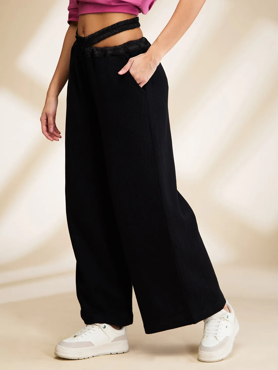 Being Human Clothing Womens-Bottom Track Black