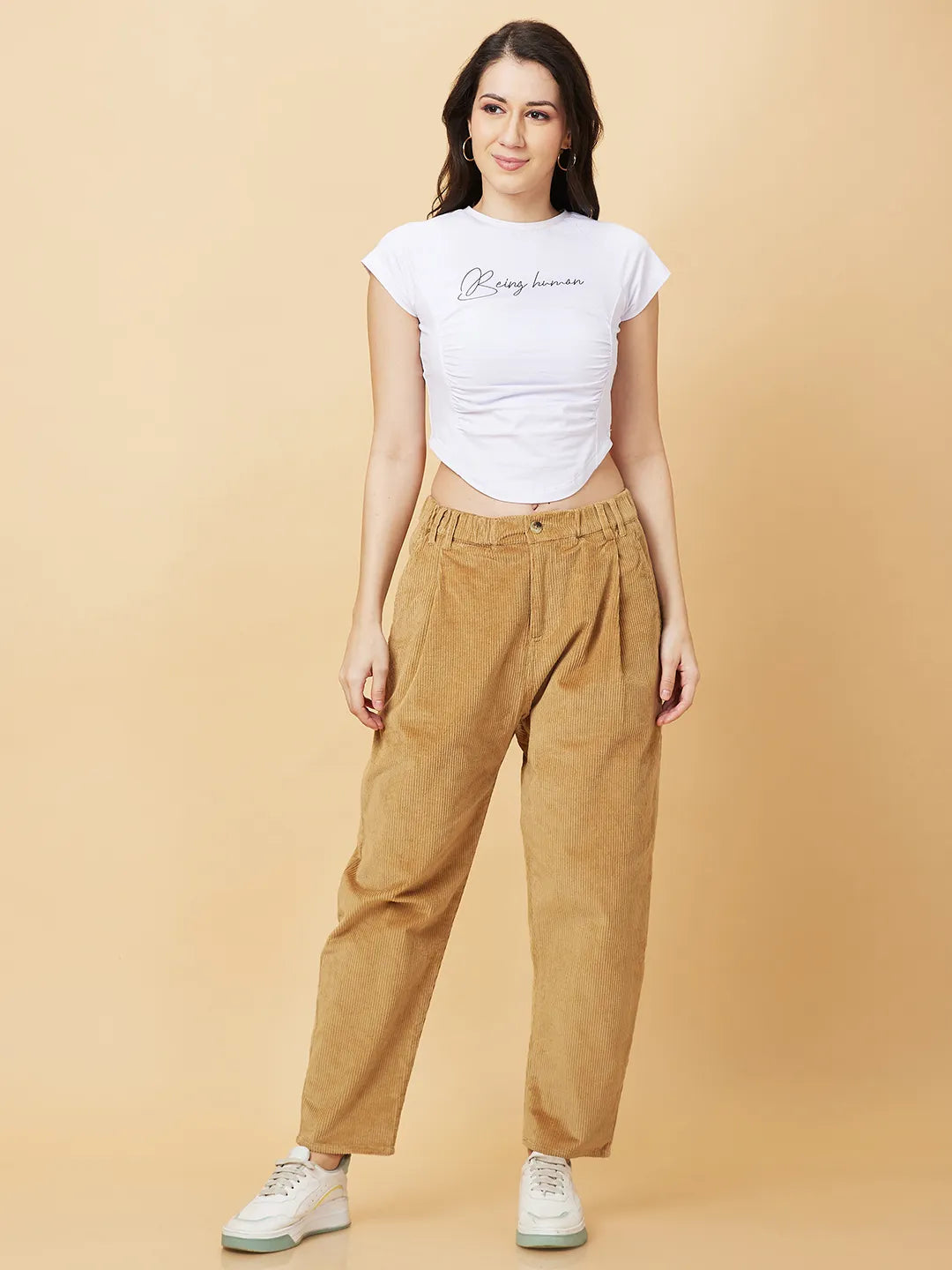 Being Human Clothing Womens-Bottom Track Beige