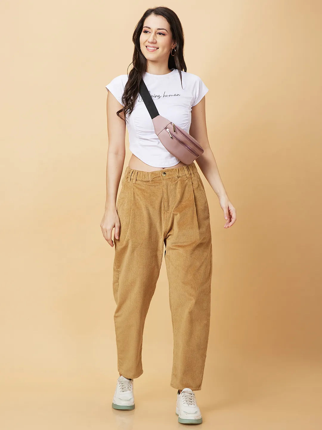 Being Human Clothing Womens-Bottom Track Beige