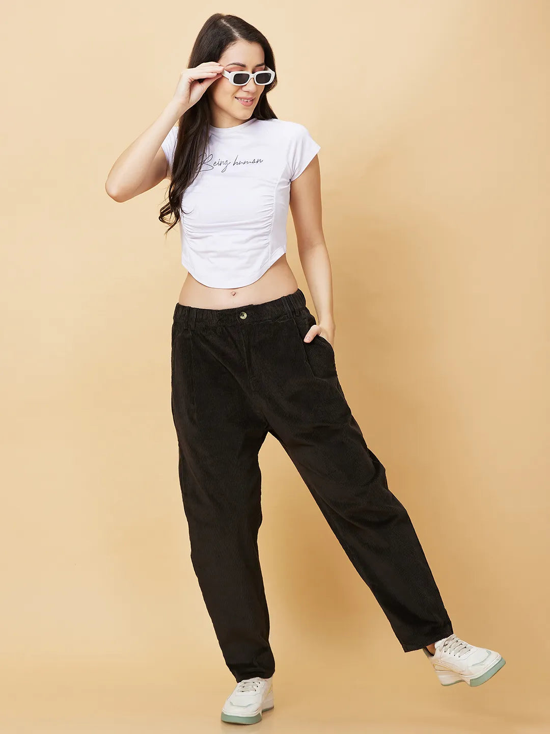 Womens-Bottom Track Dark Olive by Being Human Clothing