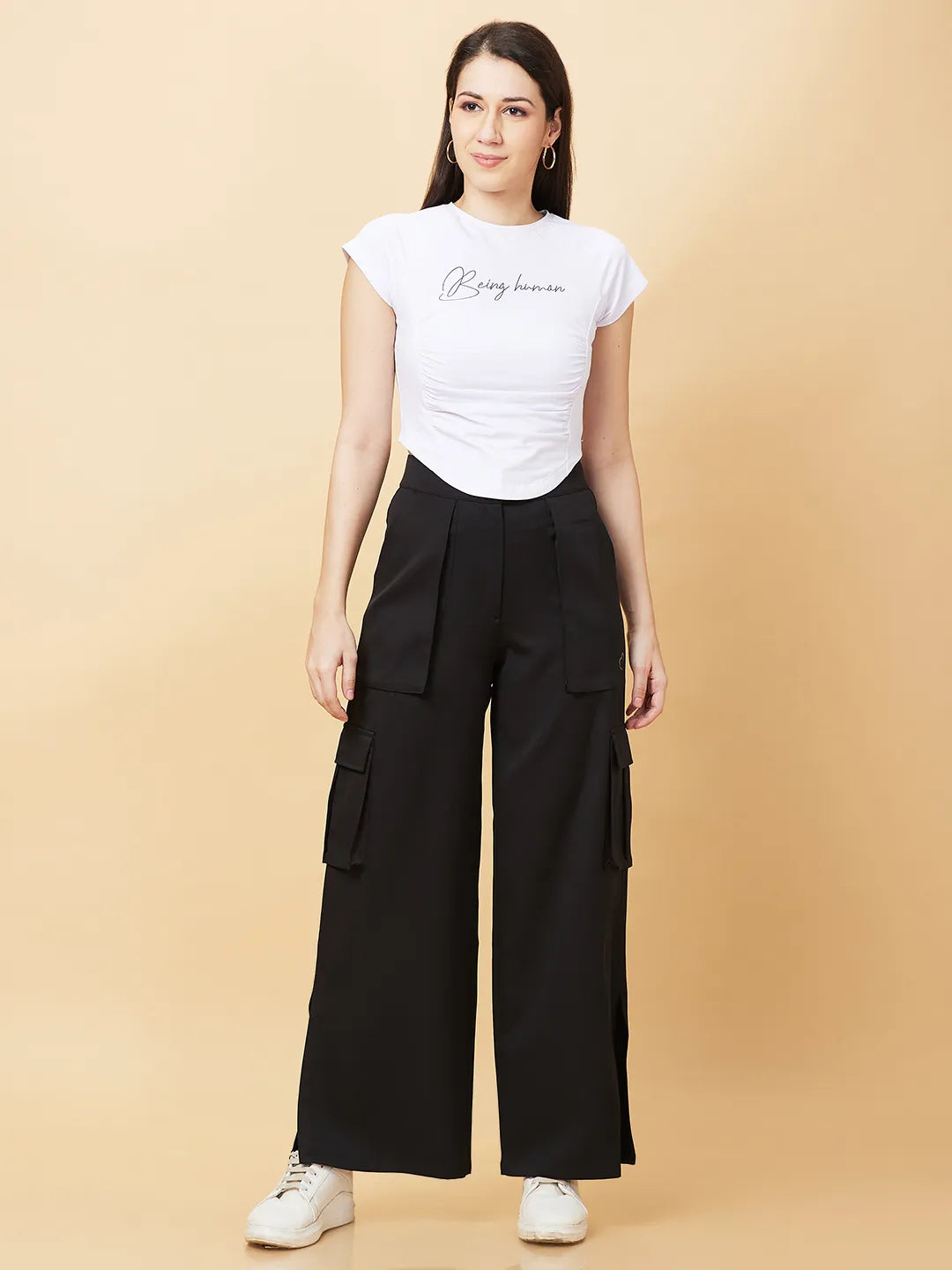 Being Human Clothing Womens-Bottom Track Black