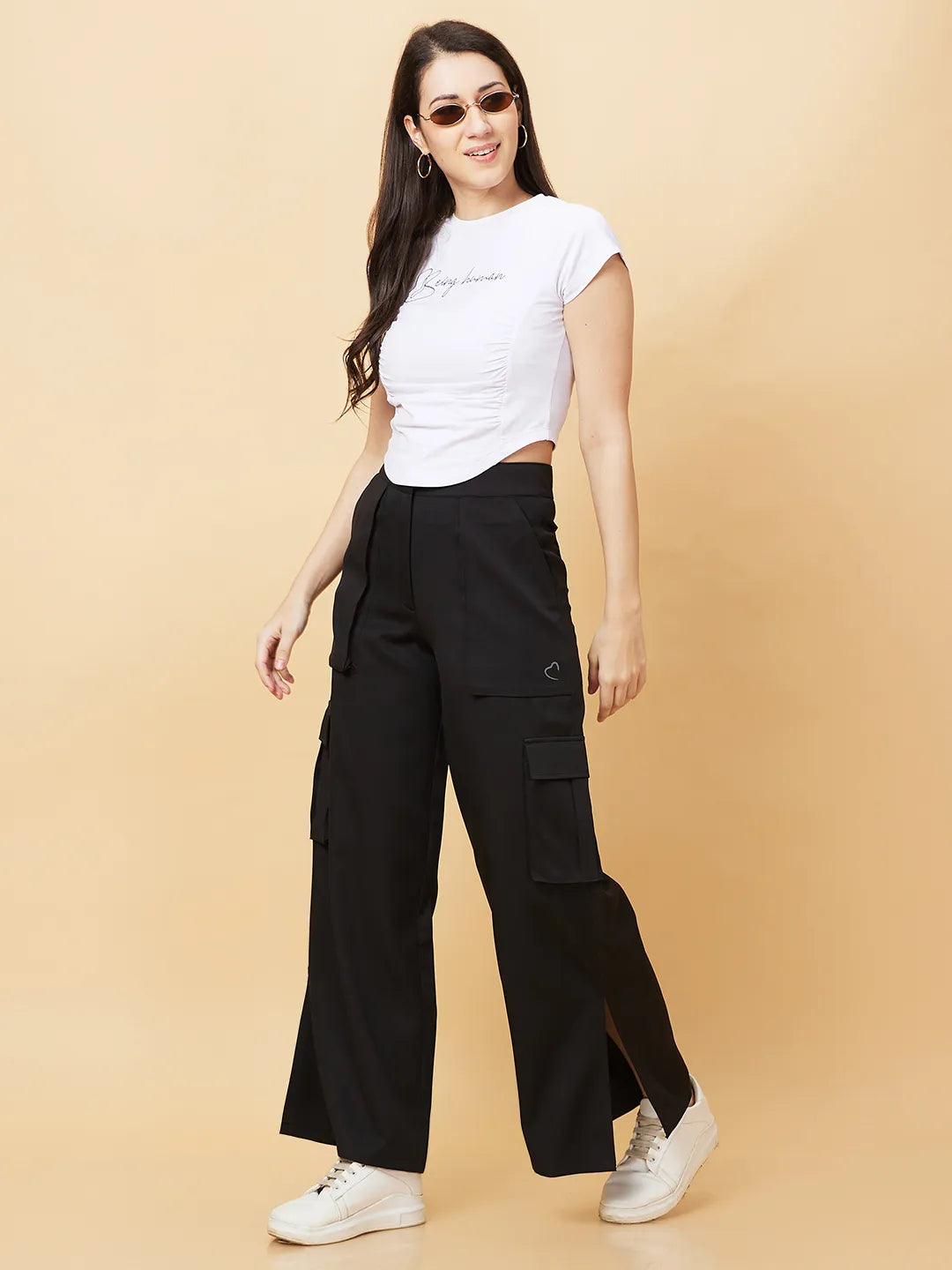 Being Human Clothing Womens-Bottom Track Black