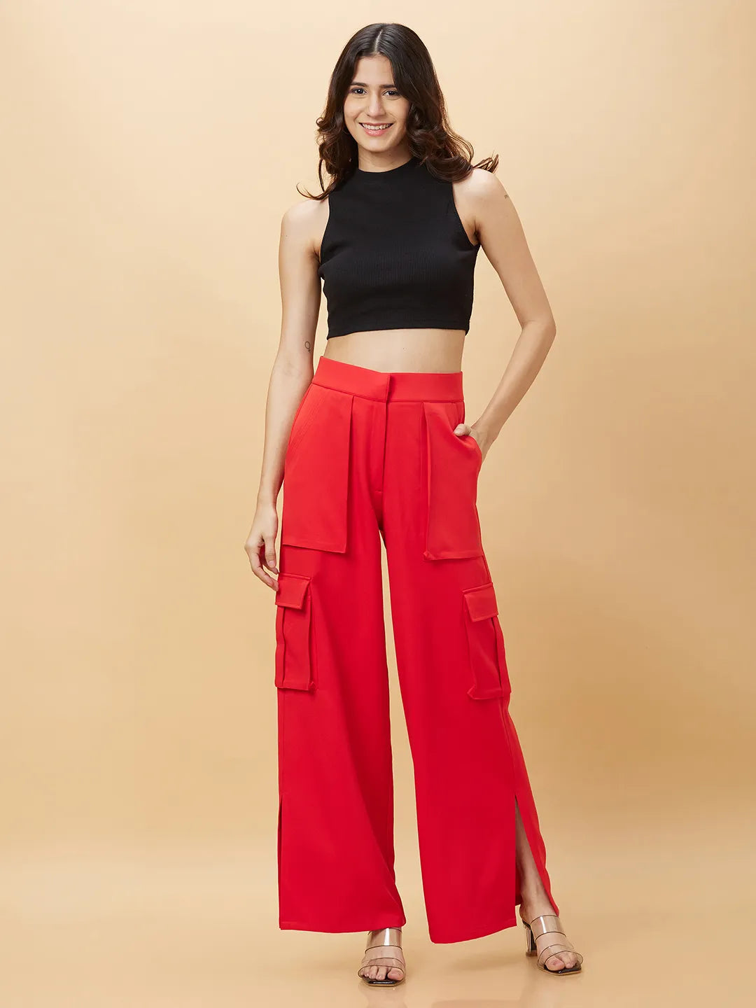 Being Human Clothing Womens-Bottom Track Red