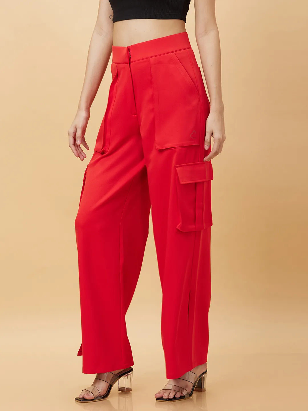 Being Human Clothing Womens-Bottom Track Red