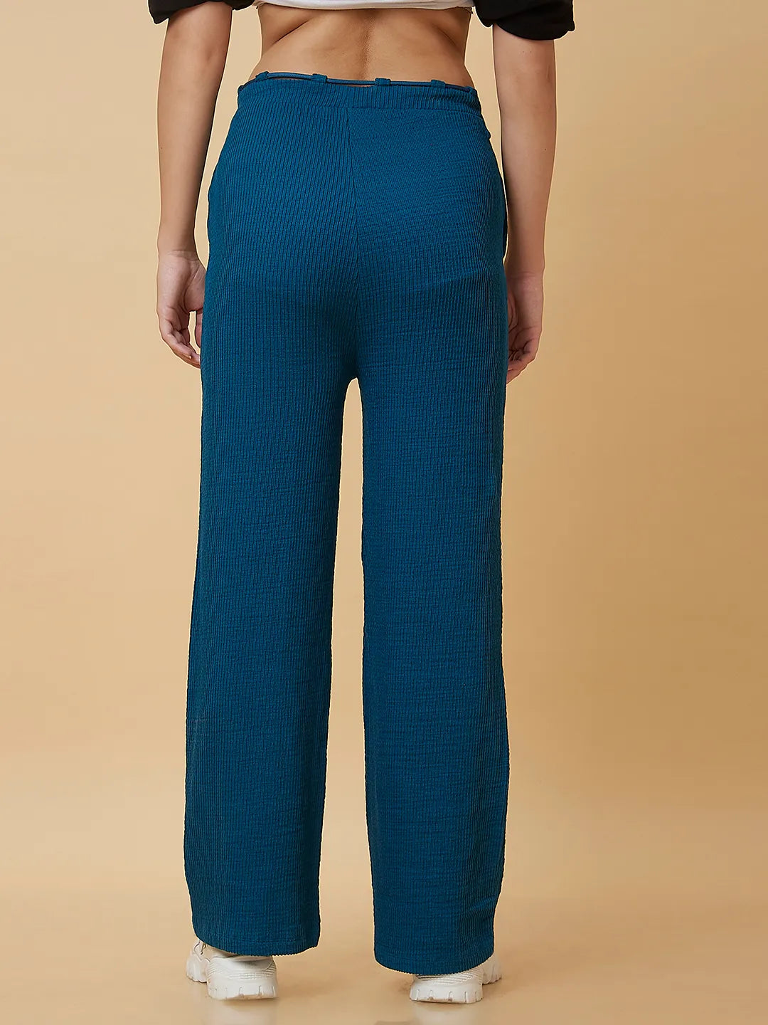 Being Human Clothing Women Wide Leg None Trousers Blue Coral