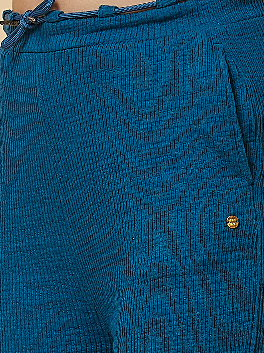 Being Human Clothing Women Wide Leg None Trousers Blue Coral