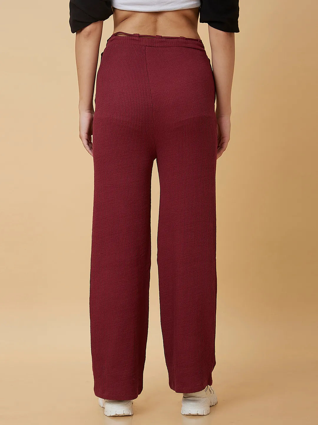 Being Human Clothing Women Wide Leg None T-Shirts Port Wine