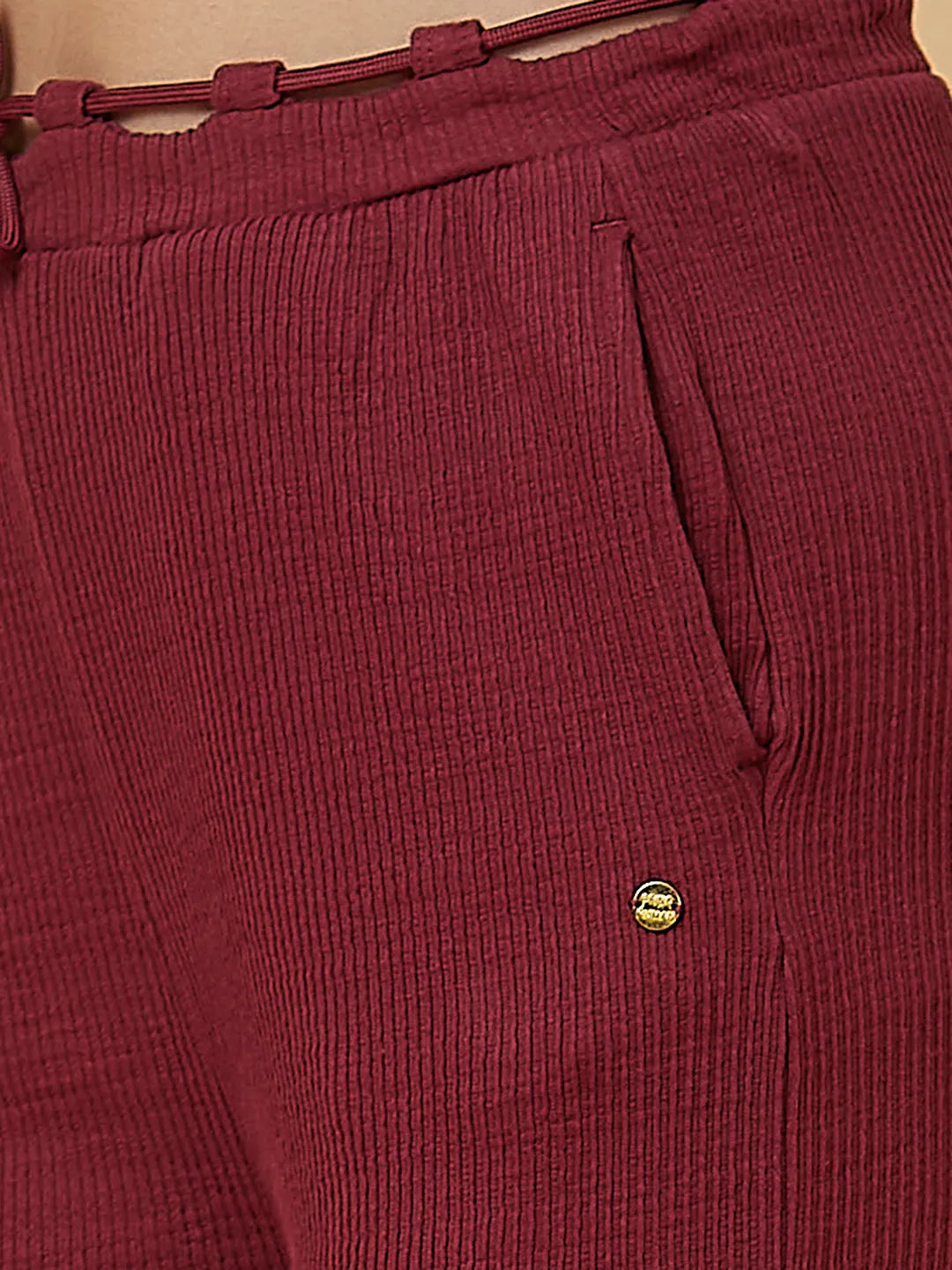 Being Human Clothing Women Wide Leg None T-Shirts Port Wine