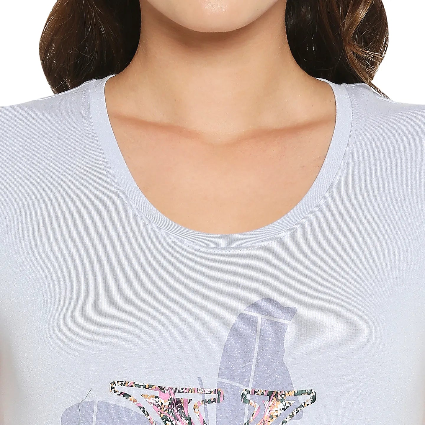 Being Human Clothing Women Easy Fit Crew Neck T-Shirts-Heather