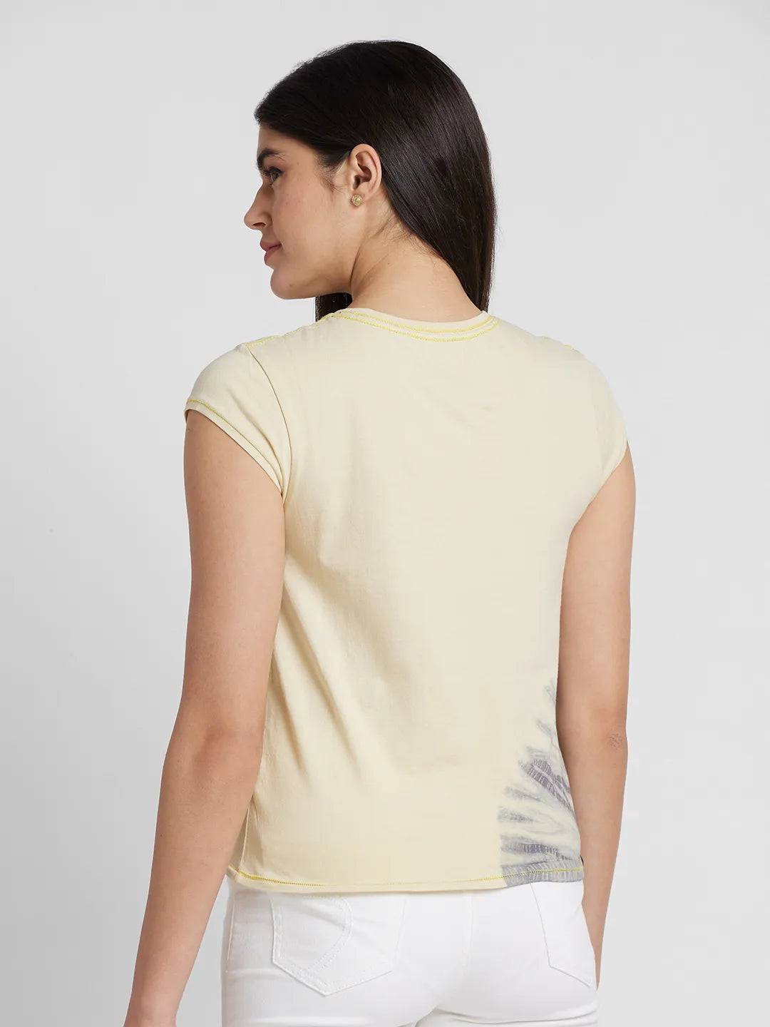 Being Human Clothing Women Crew Neck T-Shirts-Sand Color