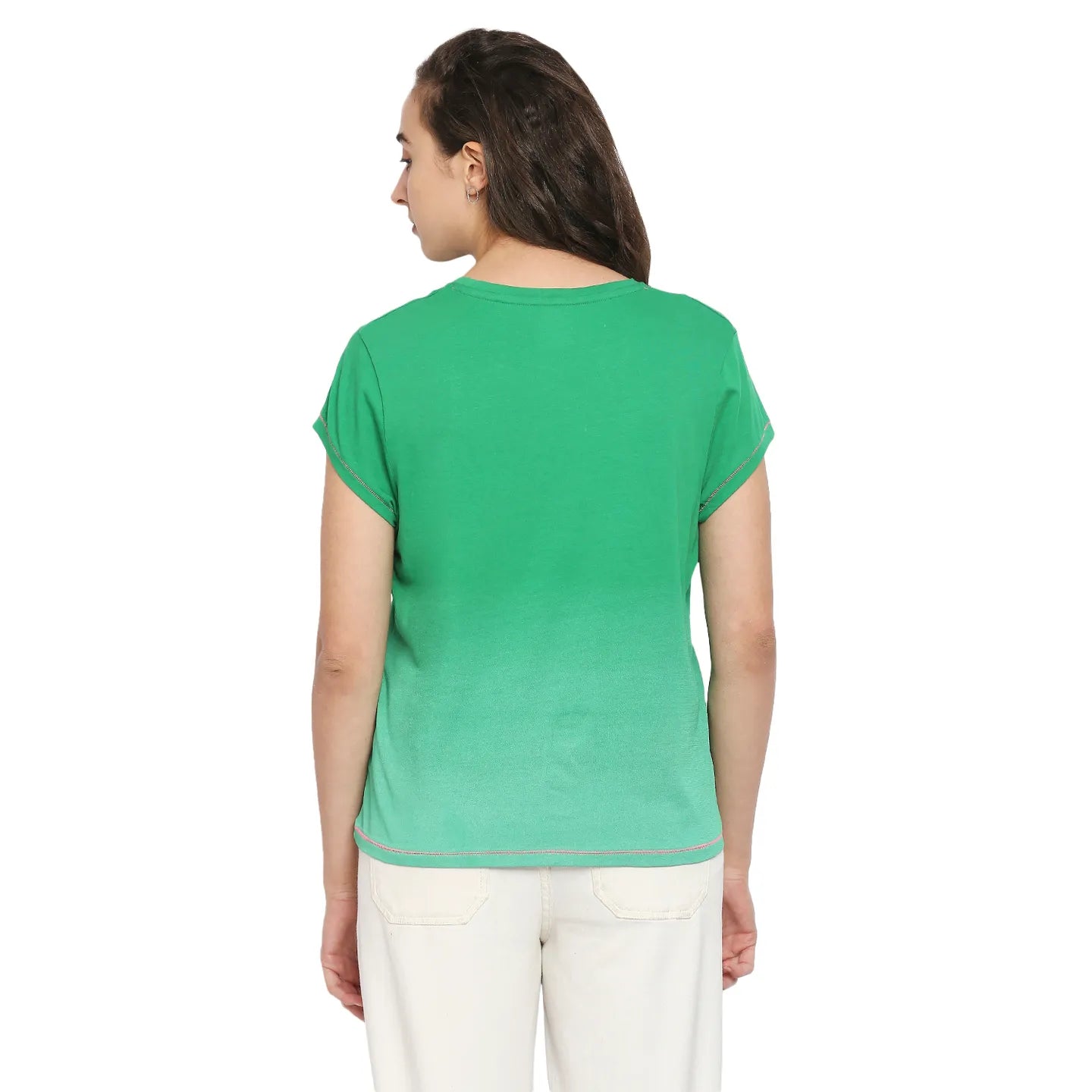 Being Human Clothing Women Easy Fit Crew Neck T-Shirts-Jolly Green