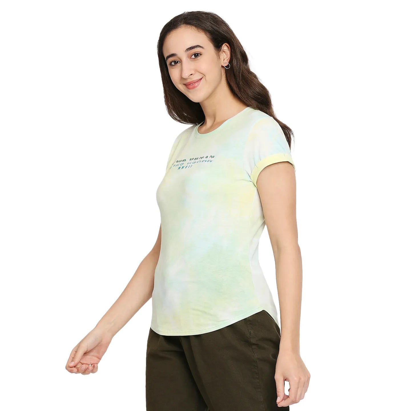 Being Human Clothing Women Easy Fit Crew Neck T-Shirts-Cadmium Green