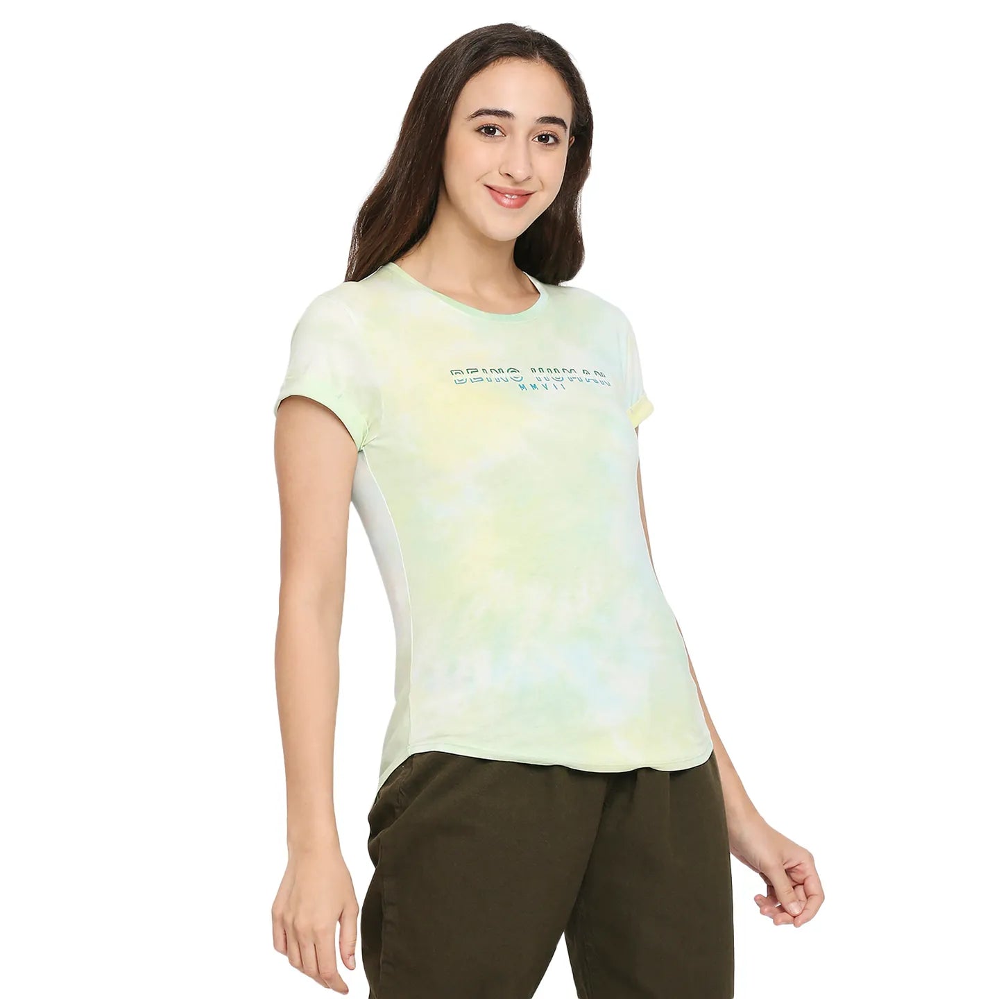 Being Human Clothing Women Easy Fit Crew Neck T-Shirts-Cadmium Green