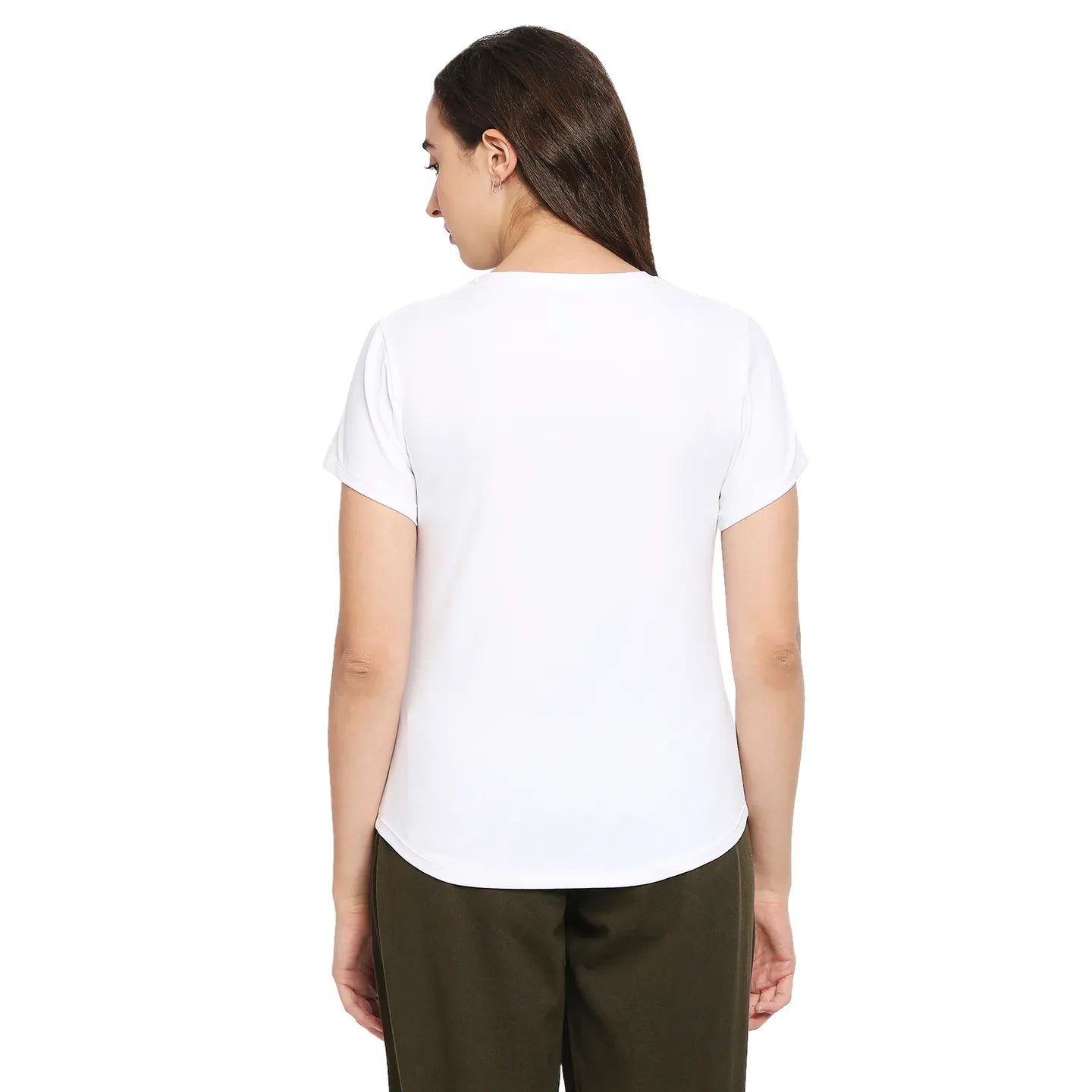 Being Human Clothing Easy Fit  Women Crew Neck T-Shirts-White