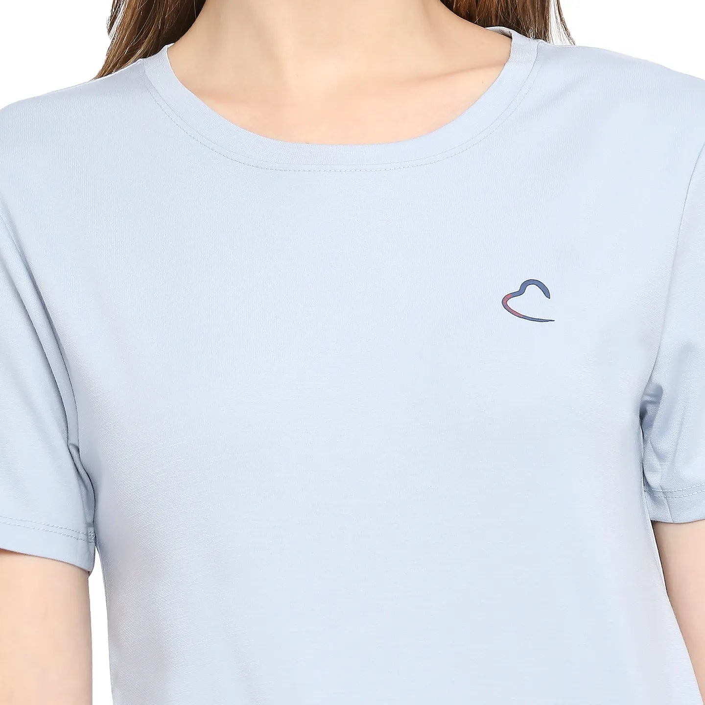 Being Human Clothing Women Crew Neck T-Shirts-Powder Blue