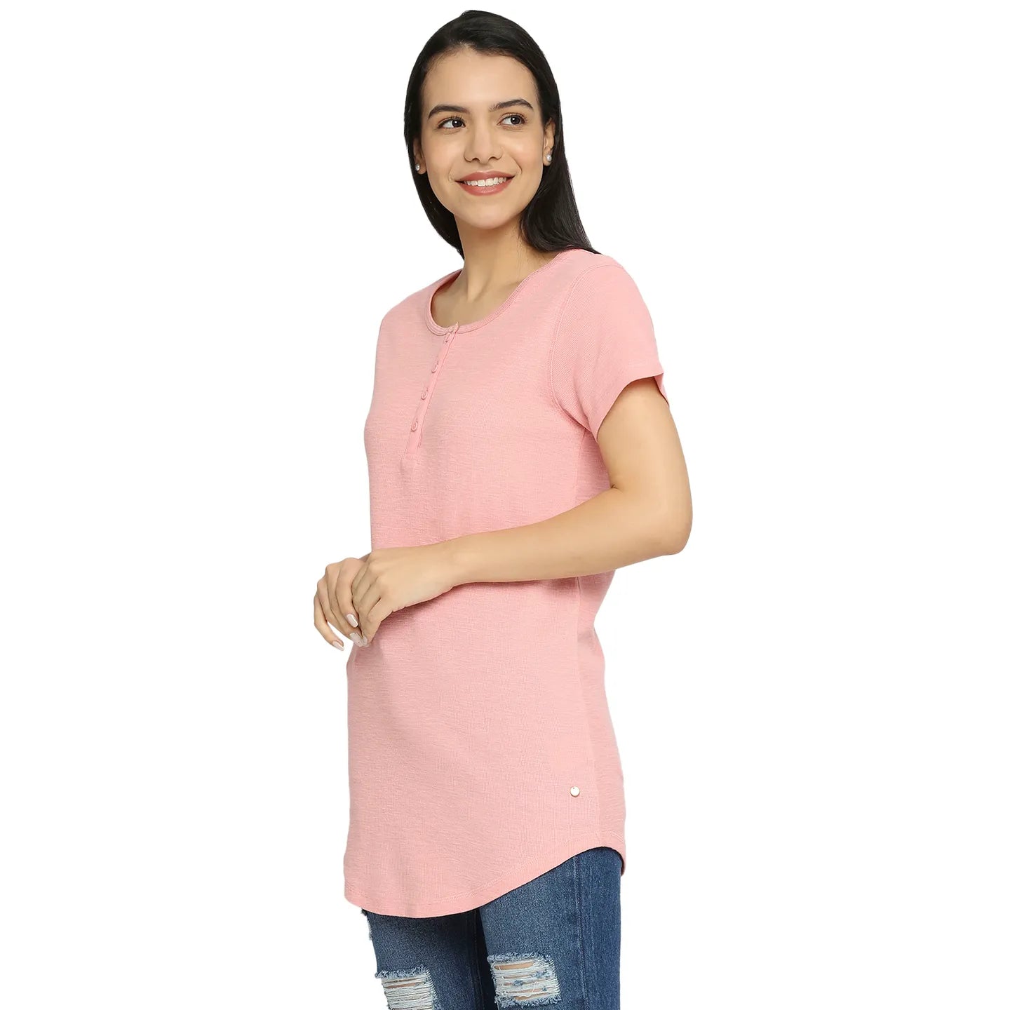 Being Human Clothing Women Easy Fit Crew Neck T-Shirts-Sweet Blossom