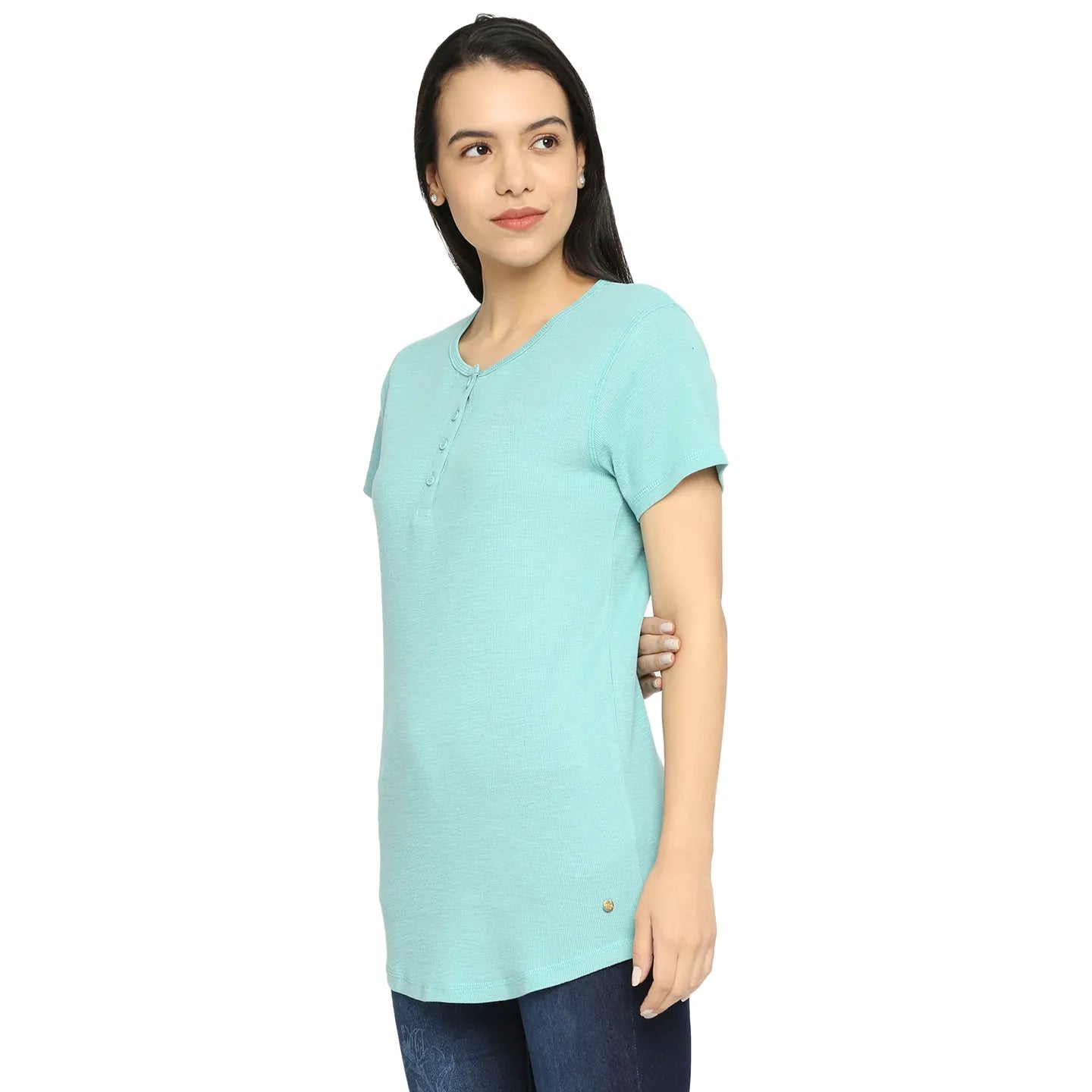 Being Human Clothing Women Easy Fit Crew Neck T-Shirts-Wasabi