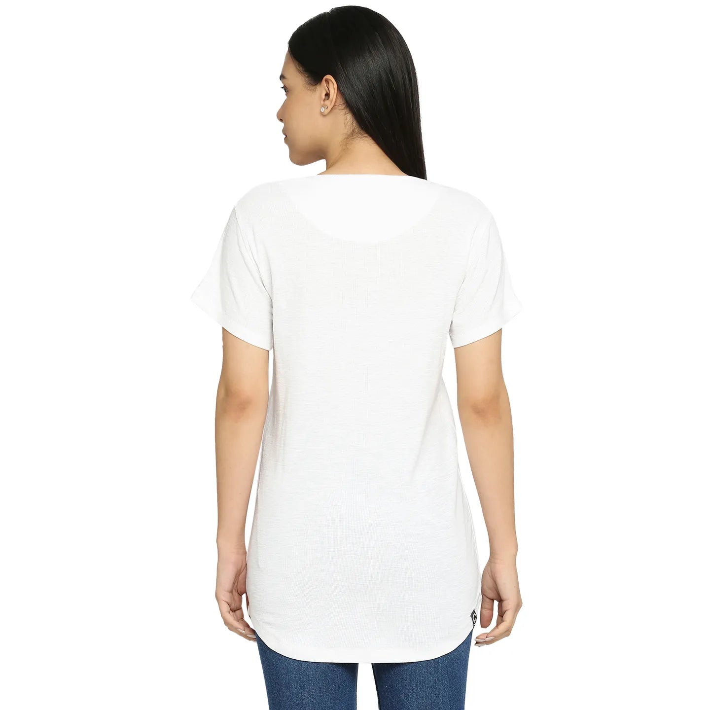 Being Human Clothing Women Easy Fit Crew Neck T-Shirts-White