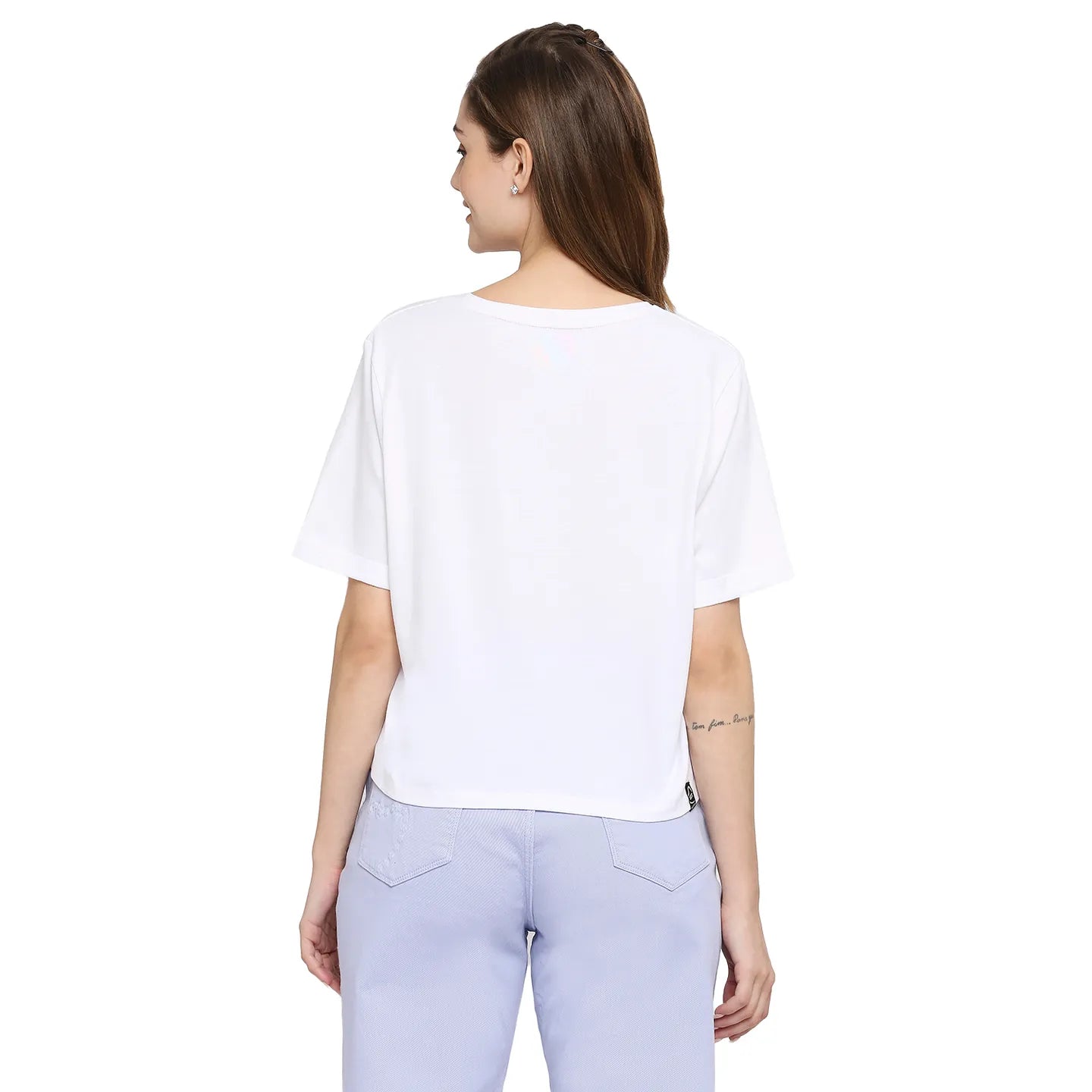 White Boxy Fit Womens' Cotton T-Shirt By Being Human Clothing