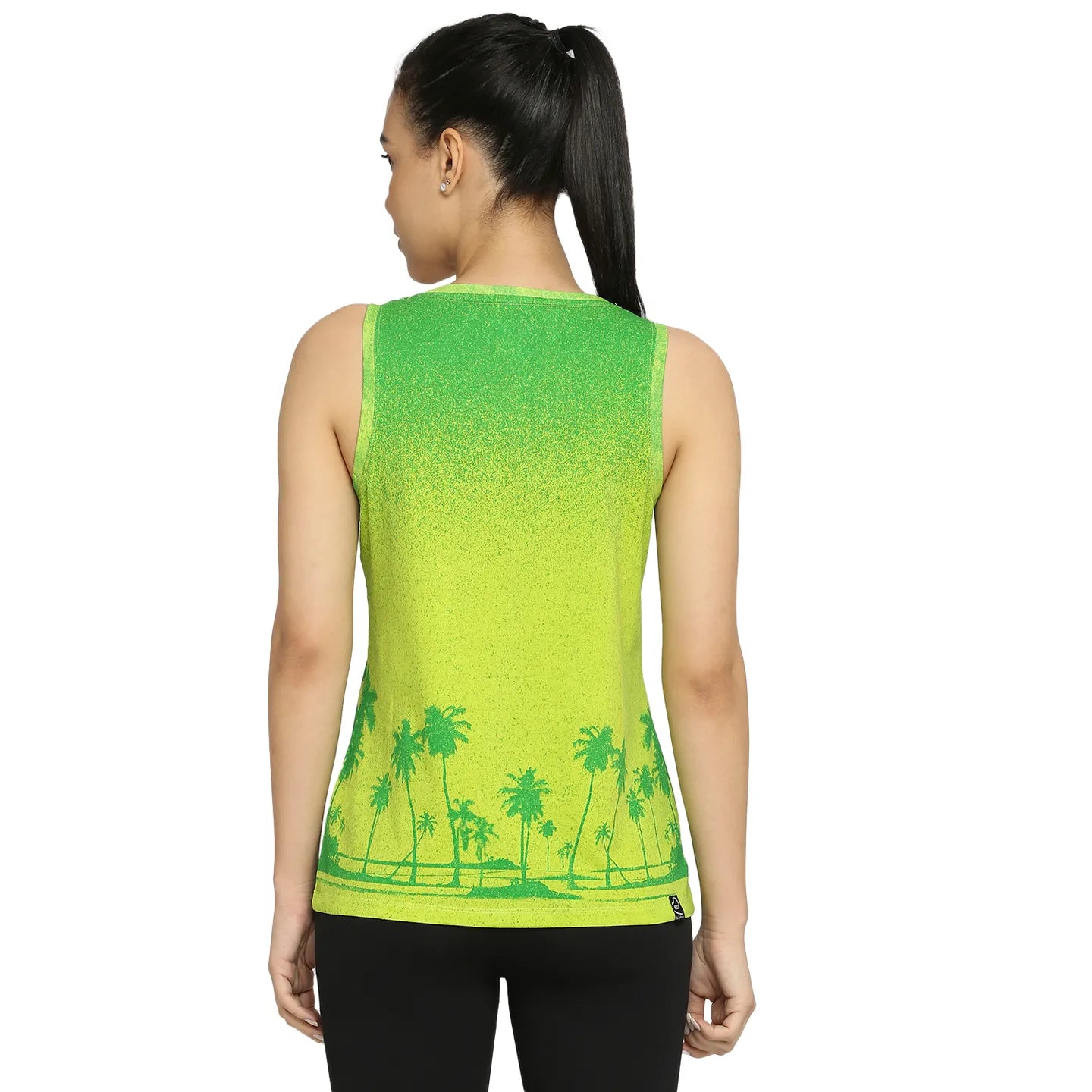 Being Human Clothing Semi Tank Fit Women Crew Neck T-Shirts-Lima Green