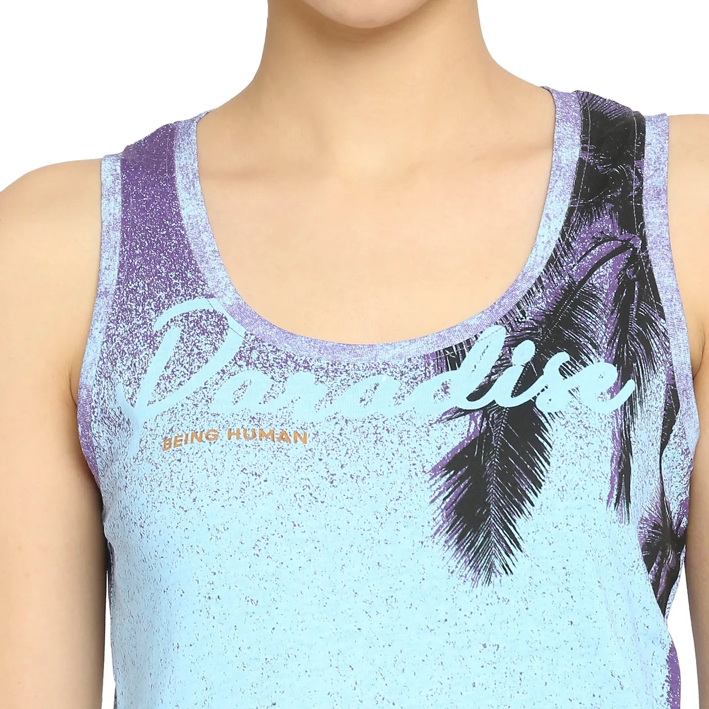 Being Human Clothing Semi Tank Fit Women Crew Neck T-Shirts-Skye