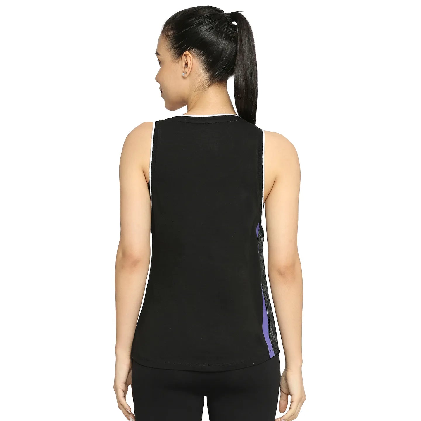 Being Human Clothing Easy Fit Tank Women Crew Neck T-Shirts-Jet Black