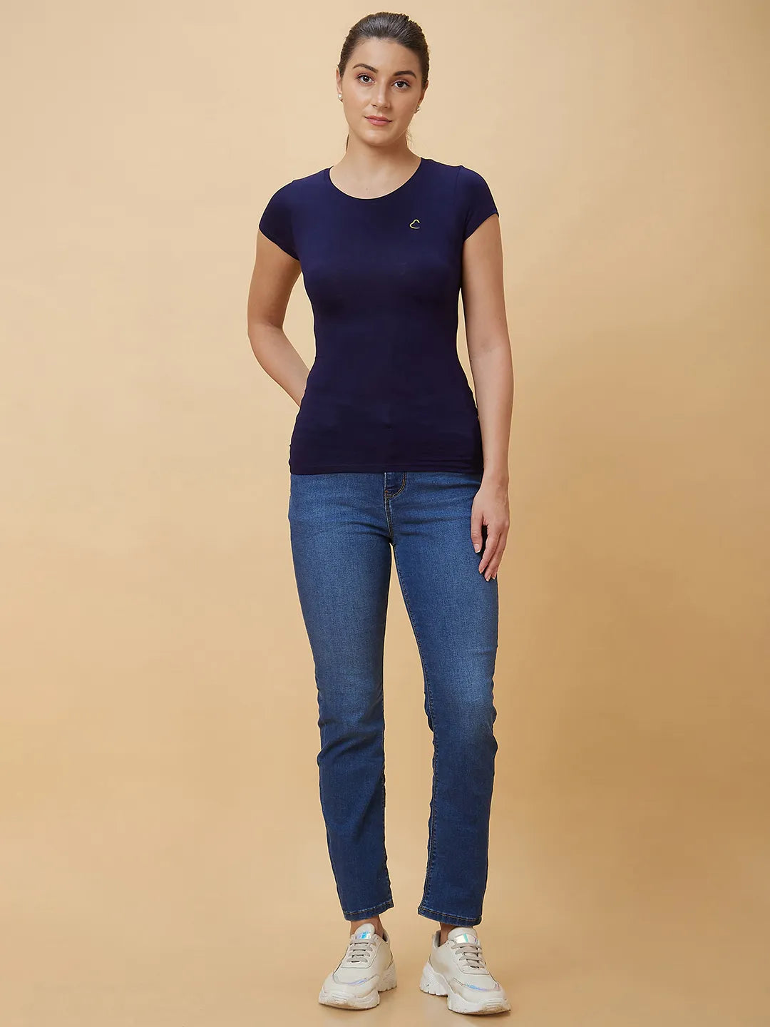 Being Human Clothing Women Slim Fit Crew Neck Jackets Midnight Navy