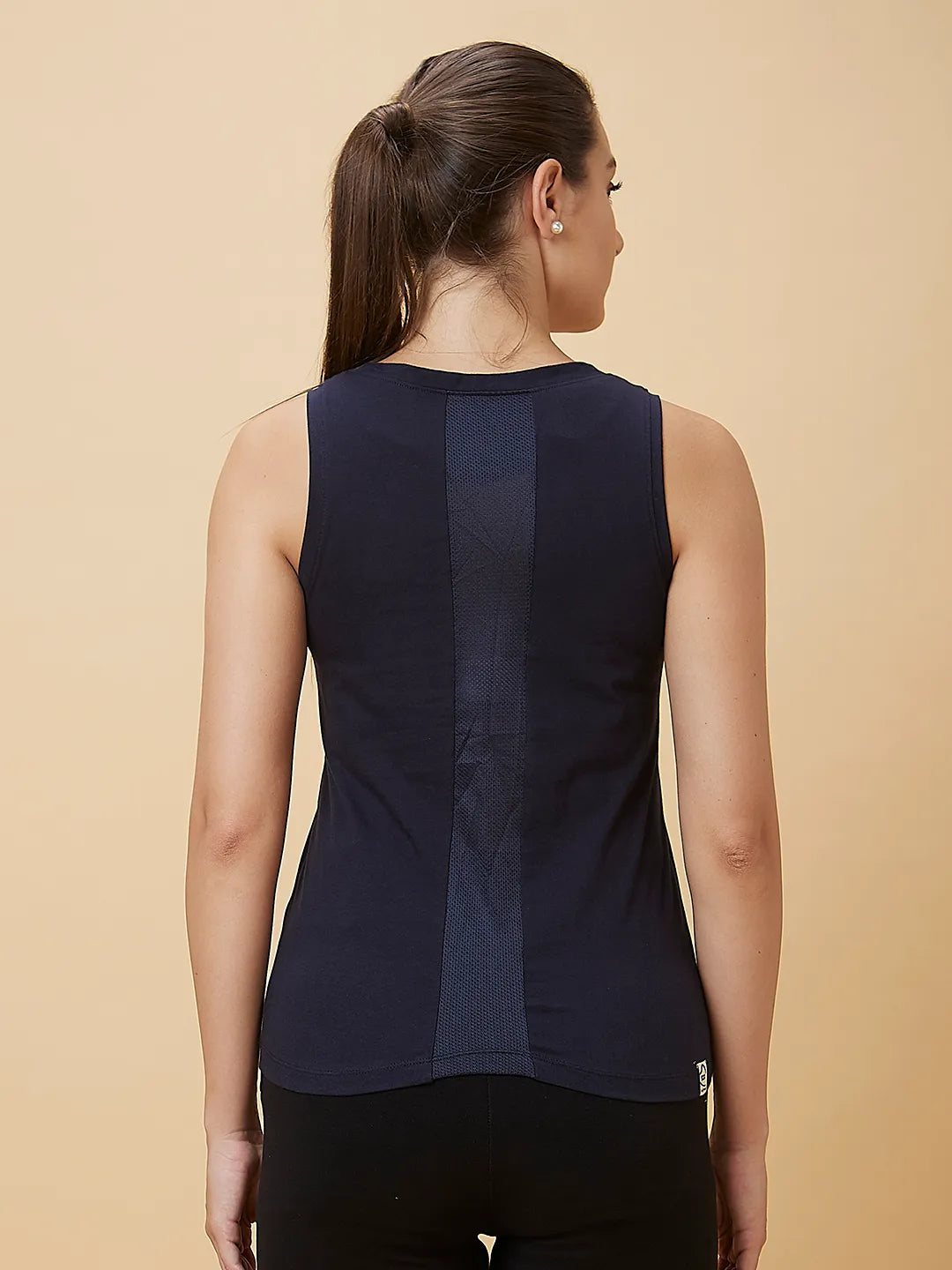 Being Human Clothing Women Semi Tank Fit Crew Neck T-Shirts Navy Depth