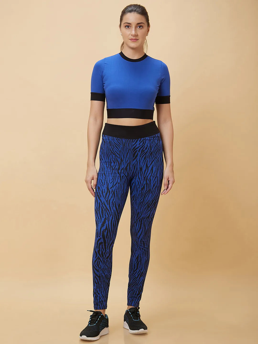 Being Human Clothing Women Cropped Fit Crew Neck T-Shirts Cobalt