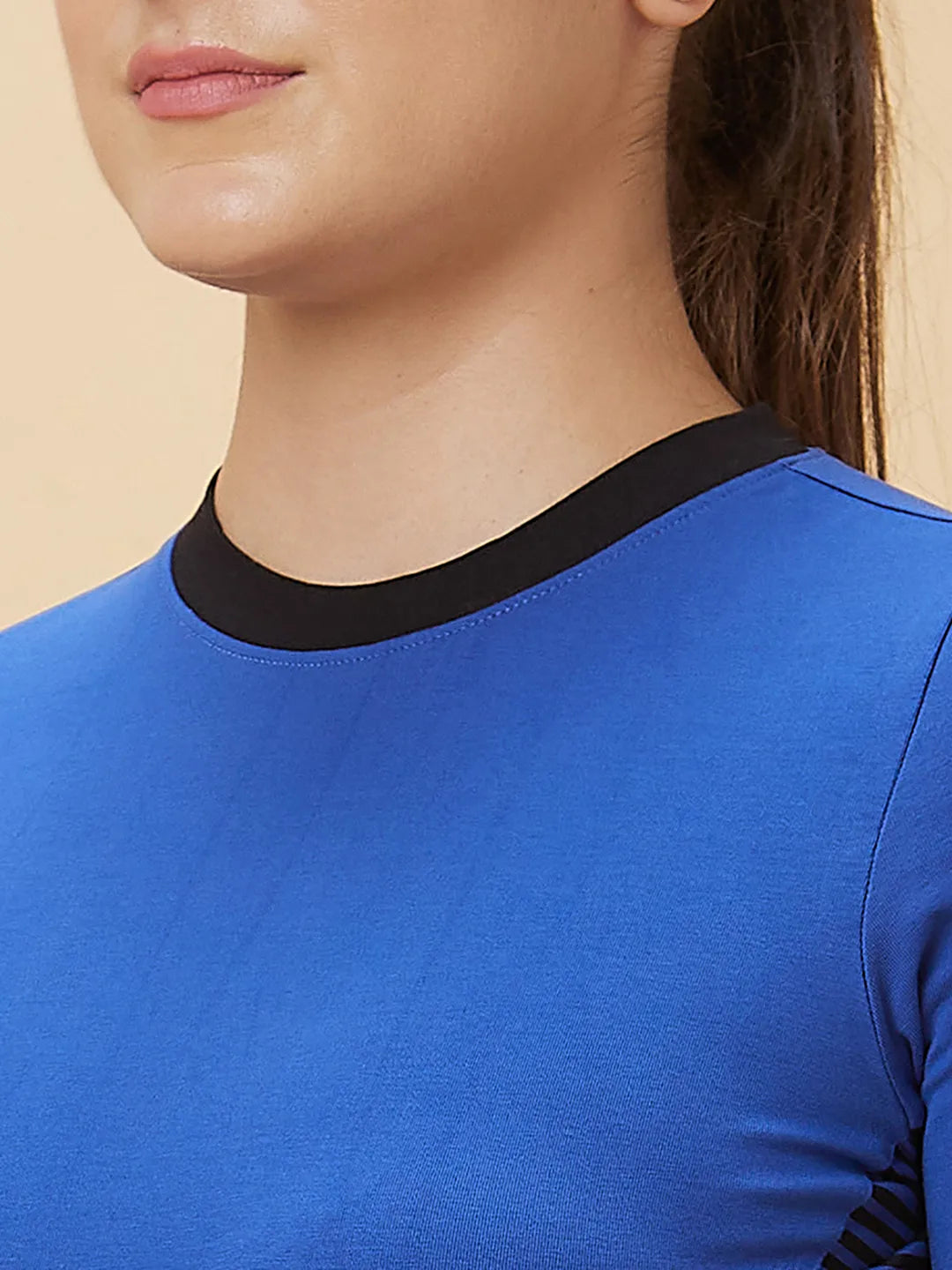 Being Human Clothing Women Cropped Fit Crew Neck T-Shirts Cobalt