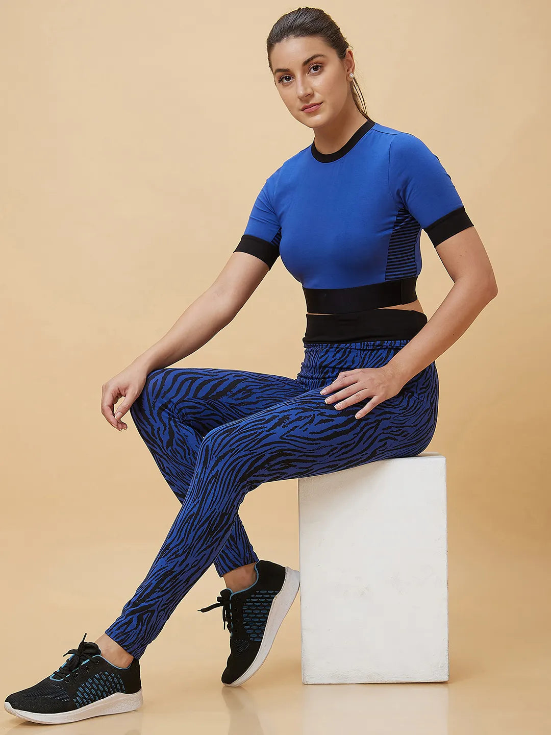 Being Human Clothing Women Cropped Fit Crew Neck T-Shirts Cobalt