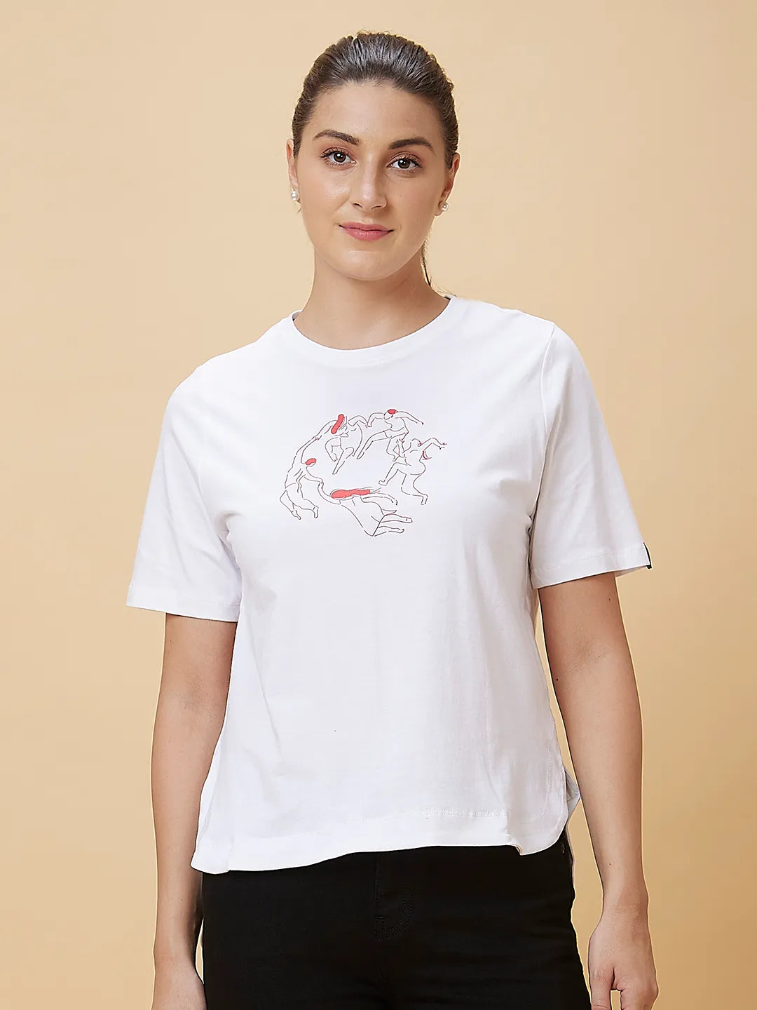 White Boxy Fit Short Sleeve Women's T-Shirt By Being Human Clothing