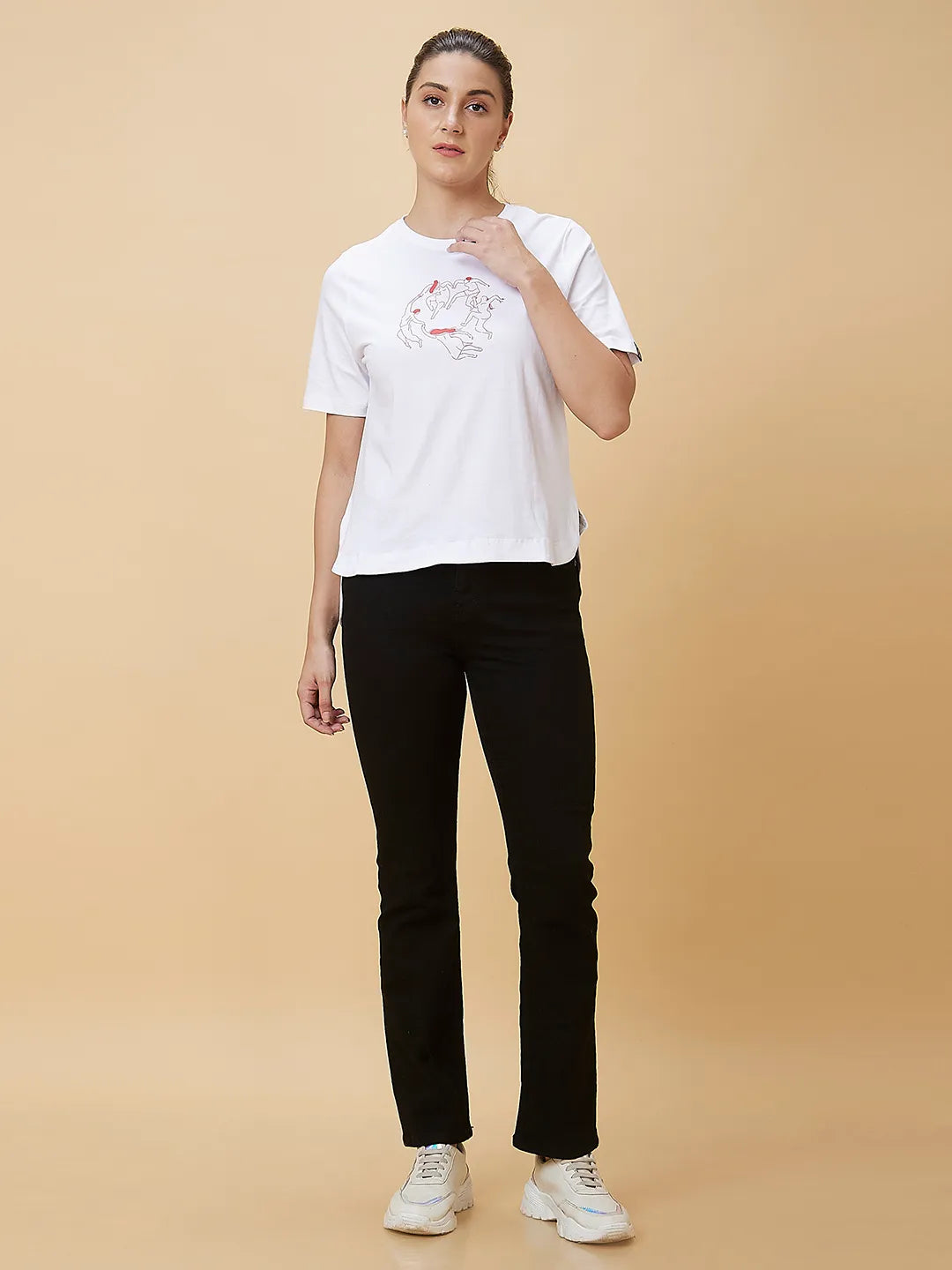 White Boxy Fit Short Sleeve Women's T-Shirt By Being Human Clothing