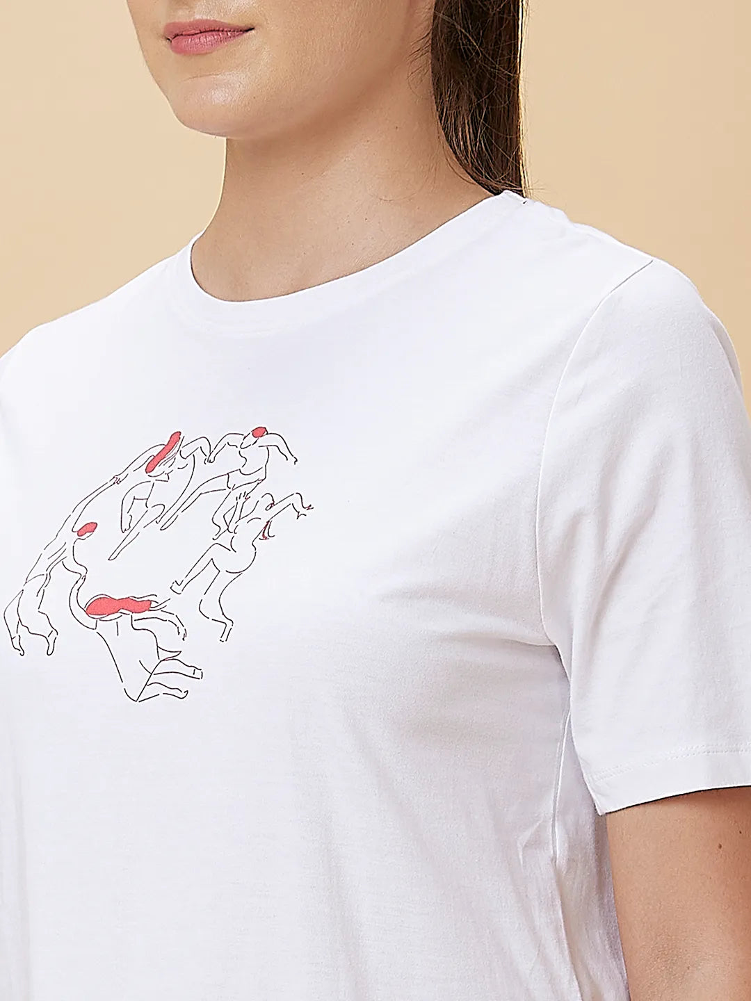 White Boxy Fit Short Sleeve Women's T-Shirt By Being Human Clothing