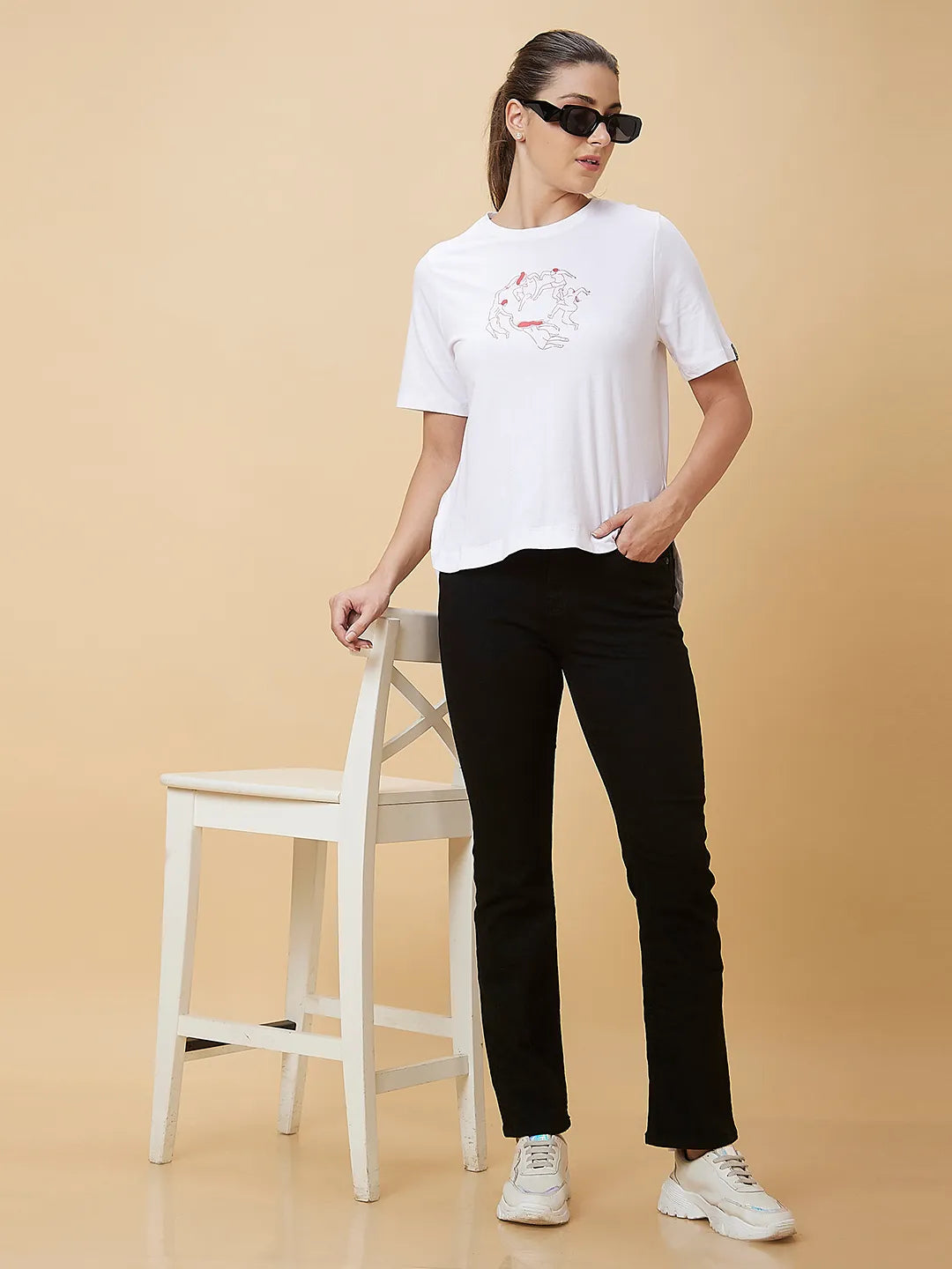 White Boxy Fit Short Sleeve Women's T-Shirt By Being Human Clothing