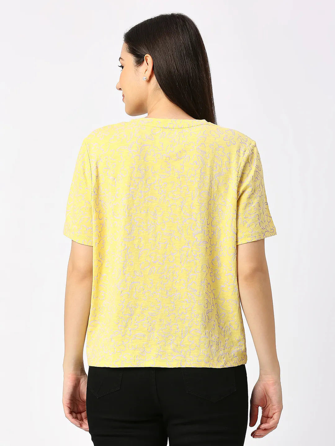 Being Human Clothing Women Boxy Fit Crew Neck-Sunshine