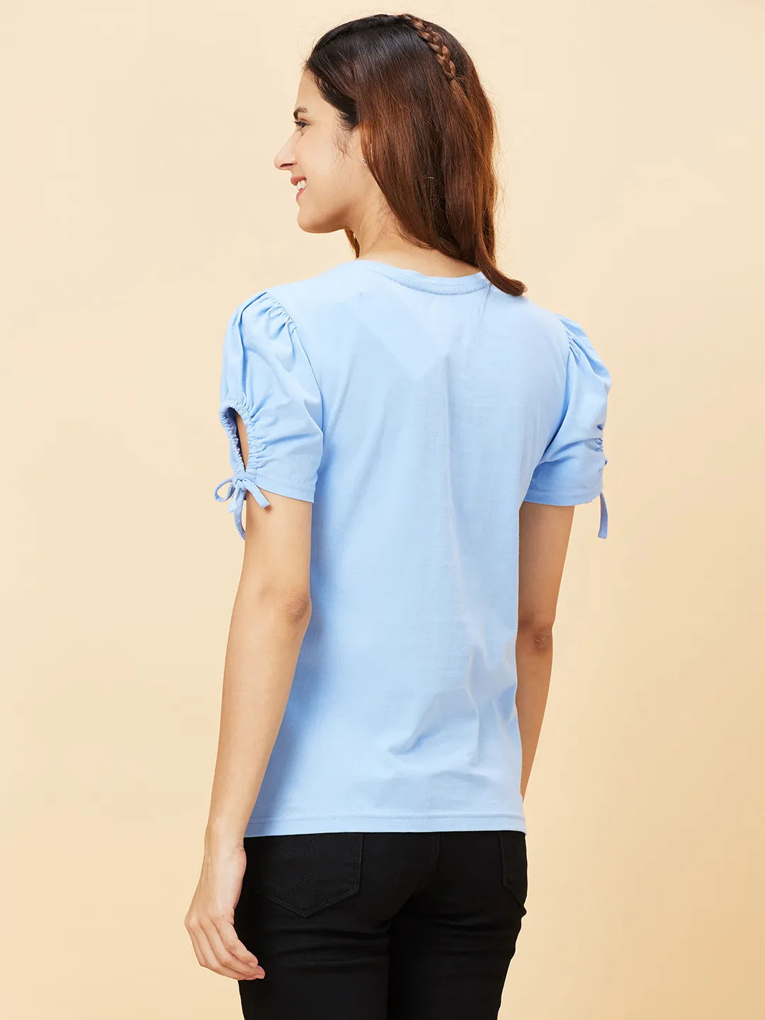 Blue Women's Cotton T-Shirt By Being Human Clothing