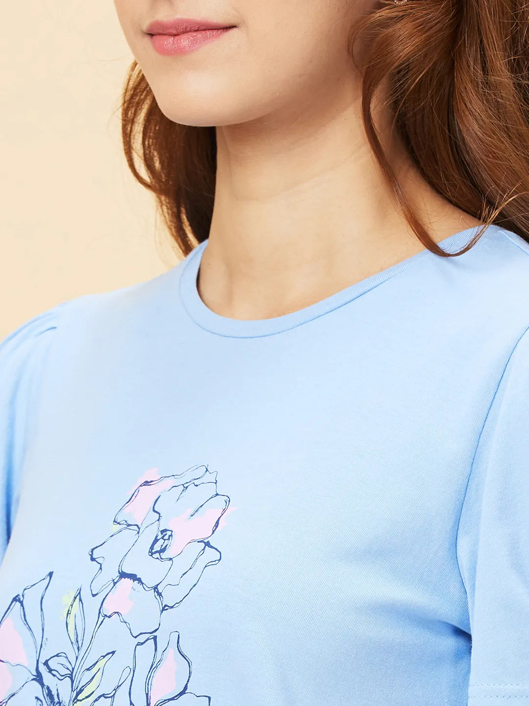 Blue Women's Cotton T-Shirt By Being Human Clothing