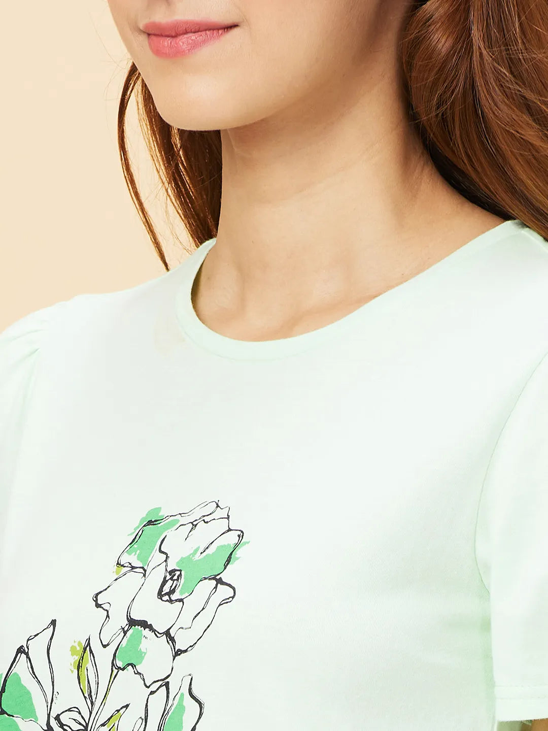 Green Womens' Cotton T-Shirt By Being Human Clothing