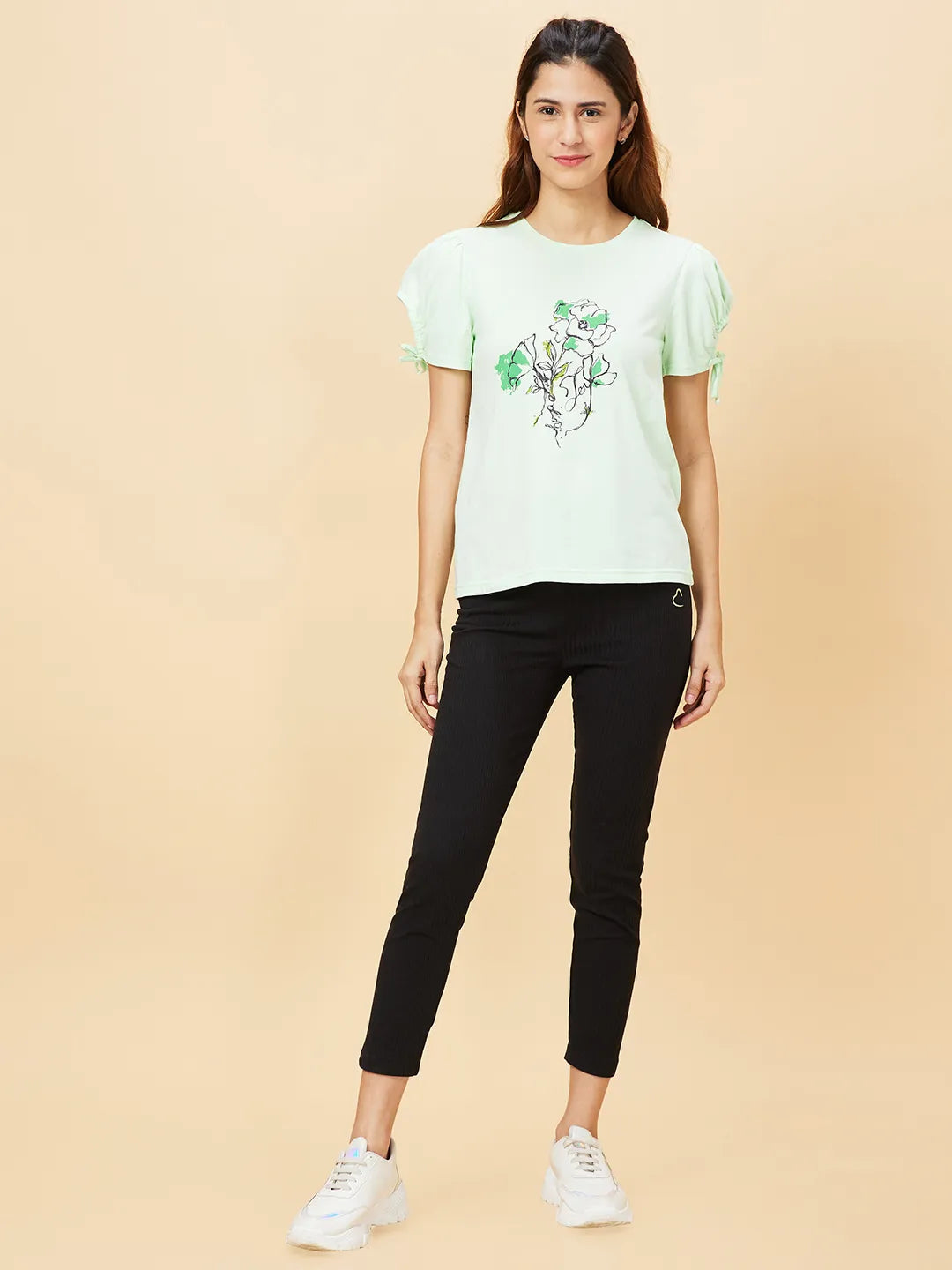 Green Womens' Cotton T-Shirt By Being Human Clothing