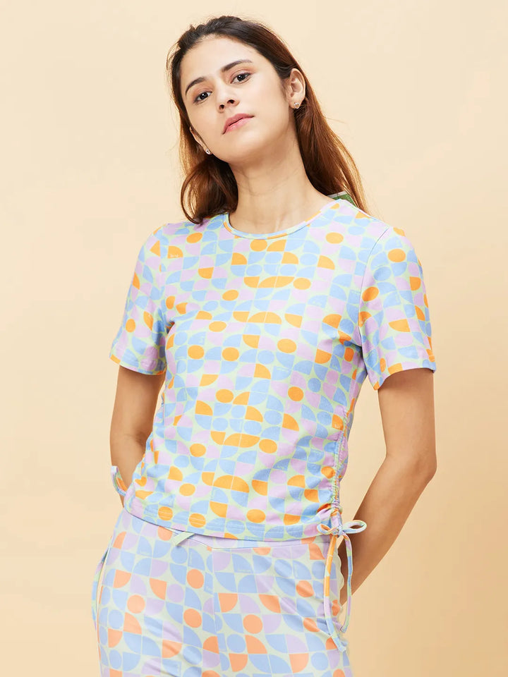 Pink Slim Fit Women's Cotton Cropped T-Shirt By Being Human Clothing